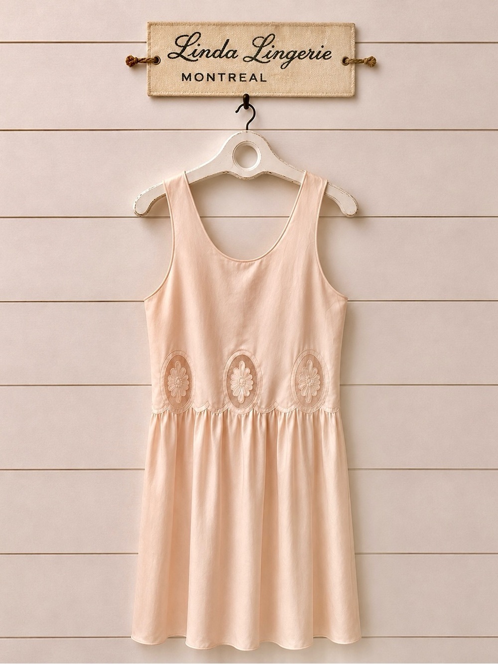 Vintage Blush Satin Slip Dress – Linda Lingerie – Size M